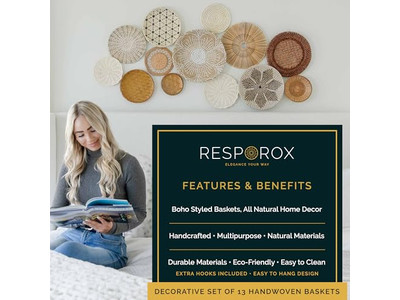 ديكور حائط المطبخ البوهيمي الحديث بأسلوب الجنوب الغربي مجموعة من 12 سلة