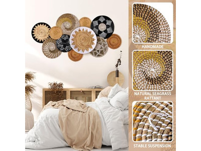 ديكور غرفة بوهيمي حائطي لغرفة المعيشة وغرفة النوم ملون بأسلوب ساحلي