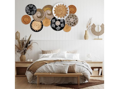 ديكور غرفة بوهيمي حائطي لغرفة المعيشة وغرفة النوم ملون بأسلوب ساحلي