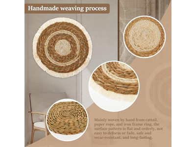 مجموعة ديكور سلة حائطية مسطحة لغرفة الصديقة قطع زخرفية مصنوعة يدويًا