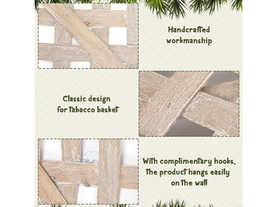 ديكور حائط الحمام من الروطان مجموعة من 3 زينة مطعم