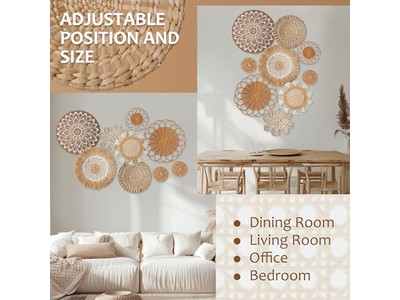 زينات الروطان للحائط مجموعة من 11 سلة ديكور بتغليف مخصص