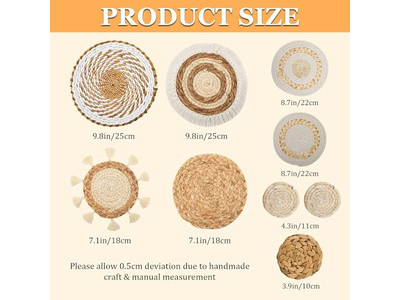 زخارف دائرية للحائط ديكور فني فندقي من الأعشاب البحرية عرض حي إفريقي