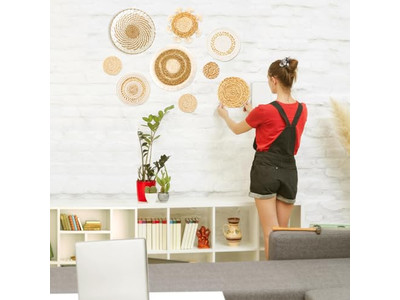 سلال الأعشاب البحرية ديكور حائط معلق مجموعة من 10 سلات