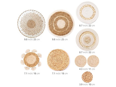 سلال الأعشاب البحرية ديكور حائط معلق مجموعة من 10 سلات