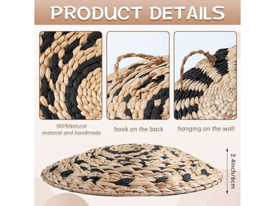 سلة الحائط المنسوجة ديكور المنزل مجموعة سلال بوهيمية معلقة