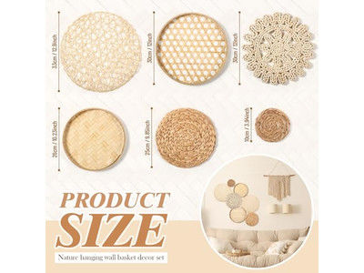 ديكور حائط ساحلي للمنزل تصفية ريفية زخارف الخوص والخيزران